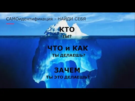 САМОидентификация - НАЙДИ СЕБЯ КТО ТЫ? ЧТО и КАК ТЫ ДЕЛАЕШЬ? ЗАЧЕМ ТЫ ЭТО ДЕЛАЕШЬ?