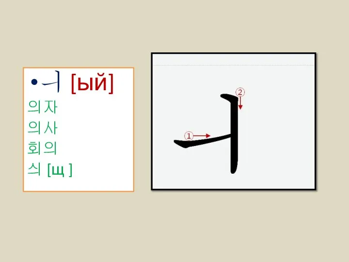 ㅢ [ый] 의자 의사 회의 싀 [щ ]