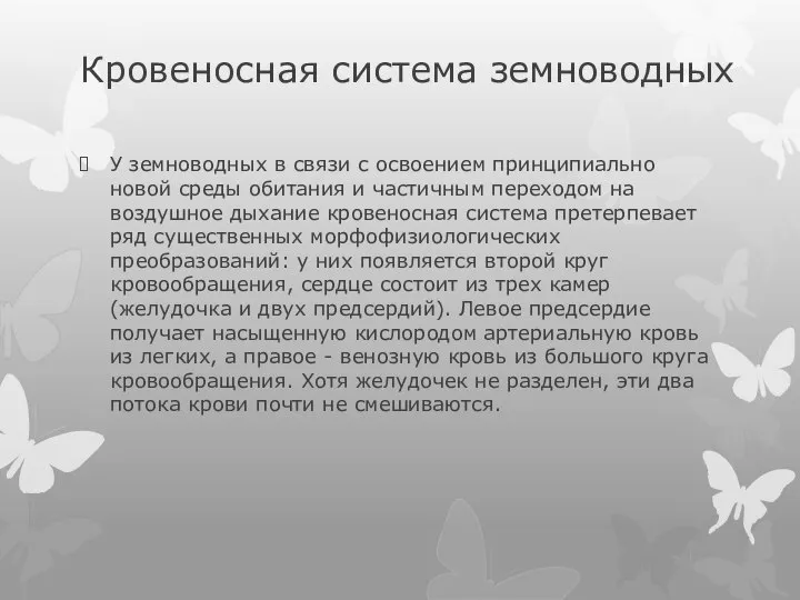 Кровеносная система земноводных У земноводных в связи с освоением принципиально новой среды