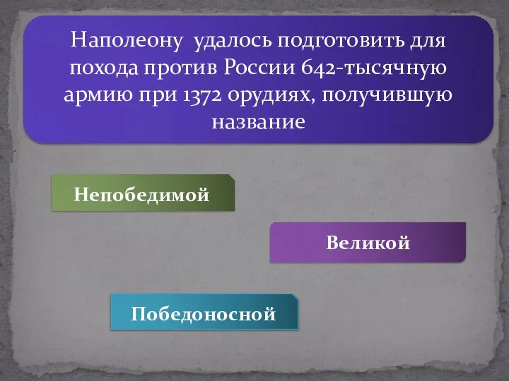 Наполеону удалось подготовить для похода против России 642-тысячную армию при 1372 орудиях,