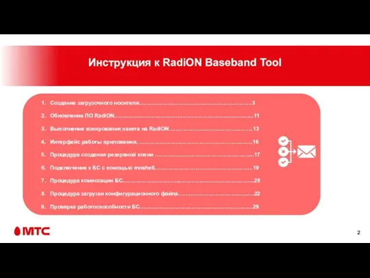 Инструкция к RadiON Baseband Tool Создание загрузочного носителя………………………………………………………3 Обновление ПО RadiON…………………………………………………………………...11 Выполнение