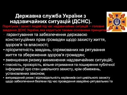 Державна служба України з надзвичайних ситуацій (ДСНС). Порятунок і захист людей під