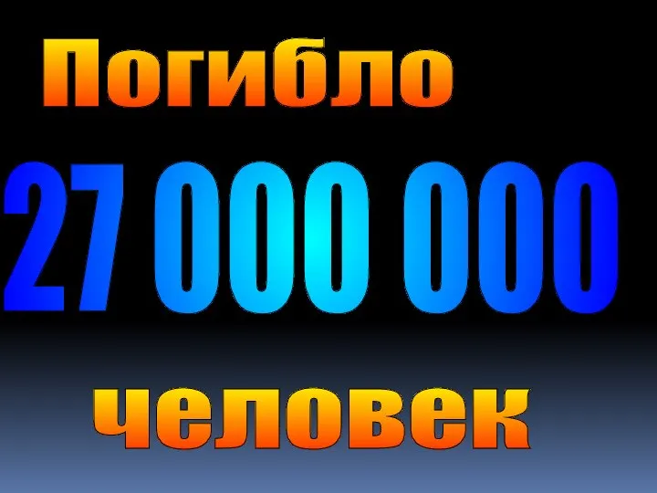 27 000 000 Погибло человек