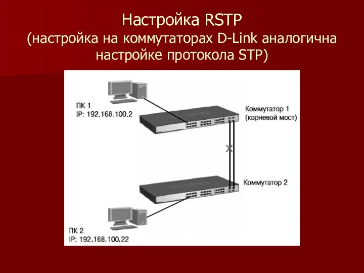 Настройка RSTP (настройка на коммутаторах D-Link аналогична на­стройке протокола STP)