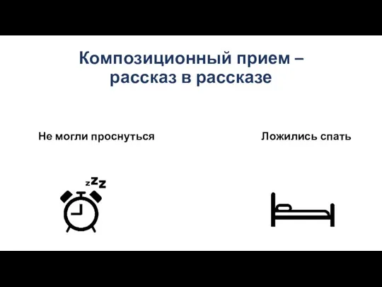 Композиционный прием – рассказ в рассказе Не могли проснуться Ложились спать