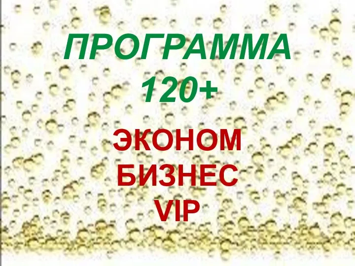 ПРОГРАММА 120+ ЭКОНОМ БИЗНЕС VIP