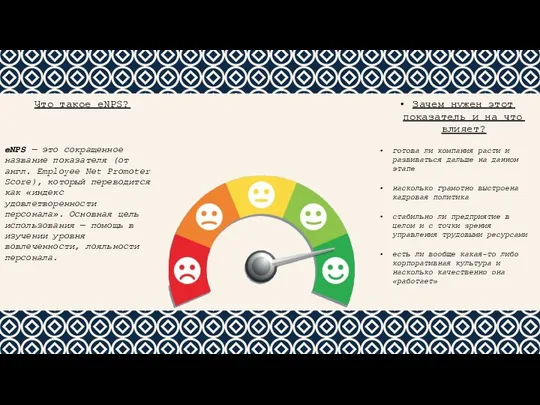 Что такое eNPS? eNPS — это сокращенное название показателя (от англ. Employee