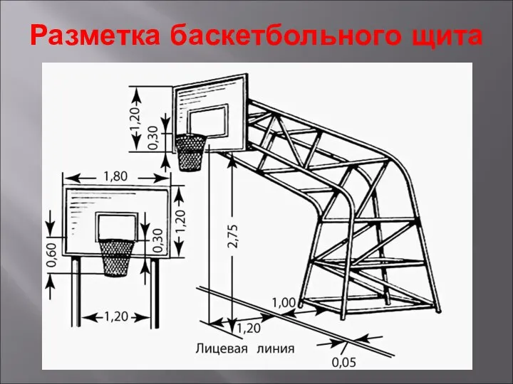 Разметка баскетбольного щита