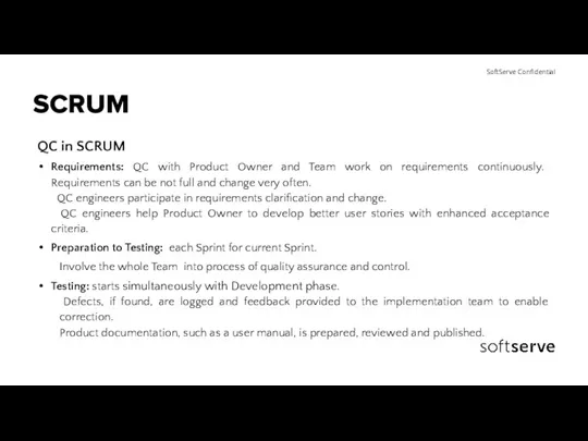 SCRUM QC in SCRUM Requirements: QC with Product Owner and Team work