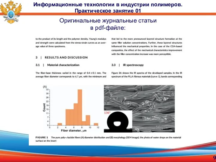 Оригинальные журнальные статьи в pdf-файле: Информационные технологии в индустрии полимеров. Практическое занятие 01