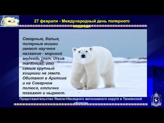 Представительство Ямало-Ненецкого автономного округа в Тюменской области 27 февраля - Международный день