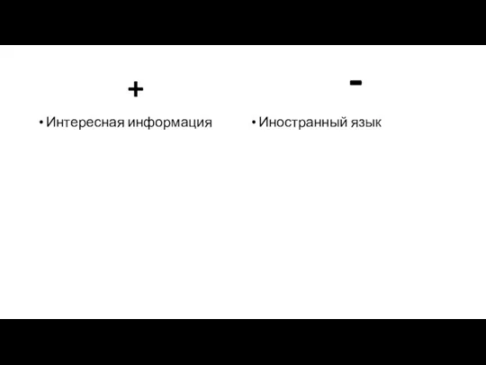 + Интересная информация - Иностранный язык