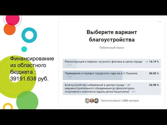 Финансирование из областного бюджета : 39191.638 руб.