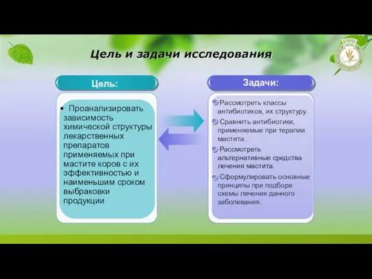 Цель и задачи исследования Цель: Задачи: Рассмотреть классы антибиотиков, их структуру. Сравнить