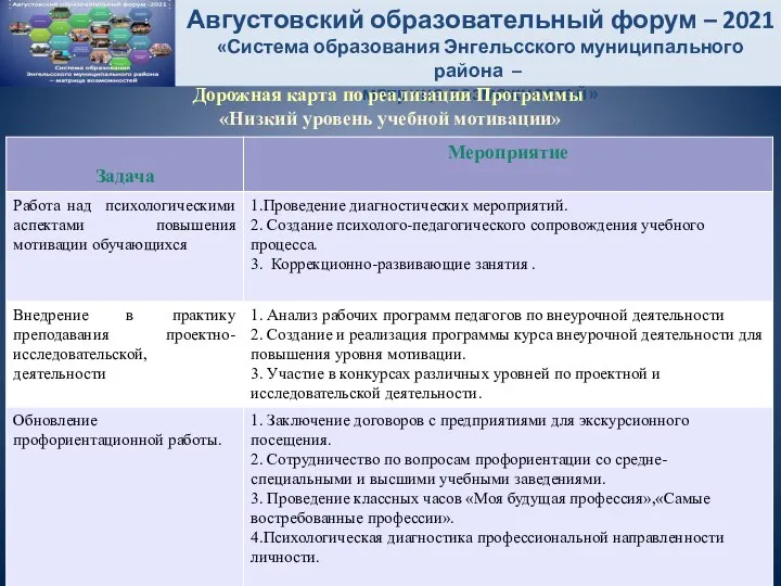 Августовский образовательный форум – 2021 «Система образования Энгельсского муниципального района – матрица