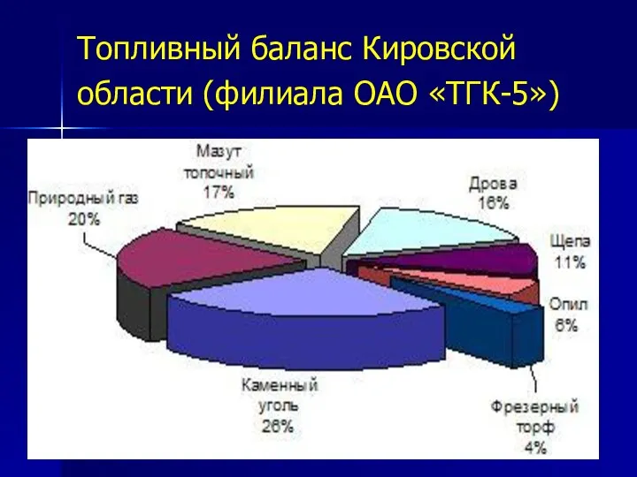 Топливный баланс Кировской области (филиала ОАО «ТГК-5»)