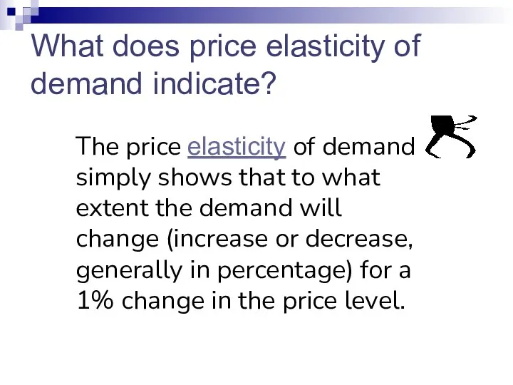 What does price elasticity of demand indicate? The price elasticity of demand