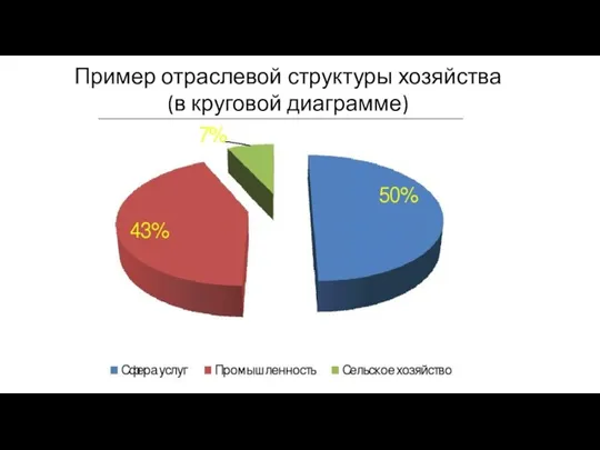 Пример отраслевой структуры хозяйства (в круговой диаграмме)