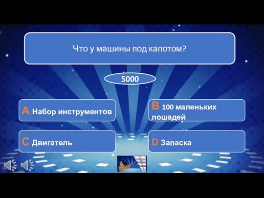 Что у машины под капотом? А Набор инструментов С Двигатель В 100