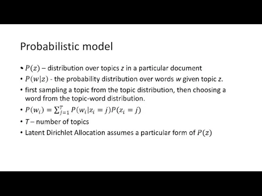 Probabilistic model