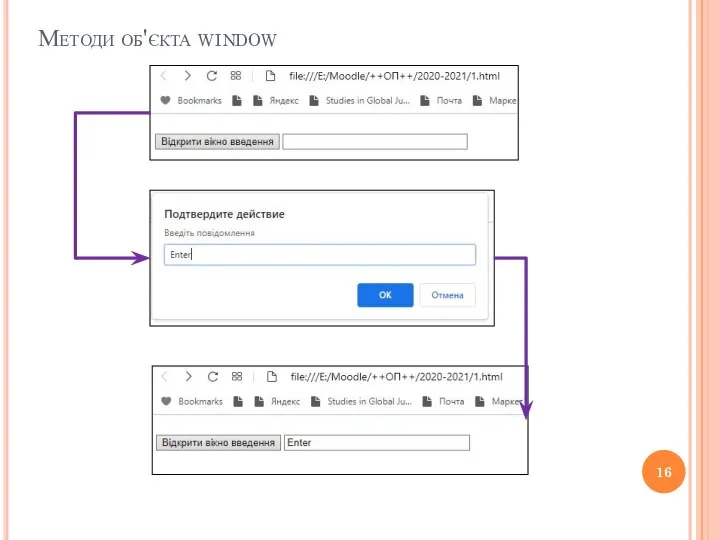 Методи об'єкта window