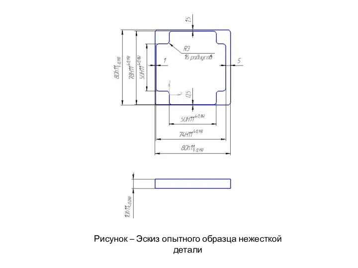 Рисунок – Эскиз опытного образца нежесткой детали