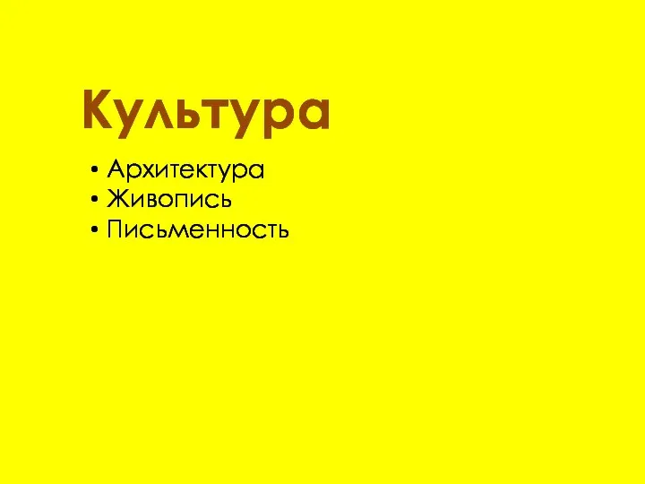 Культура Архитектура Живопись Письменность