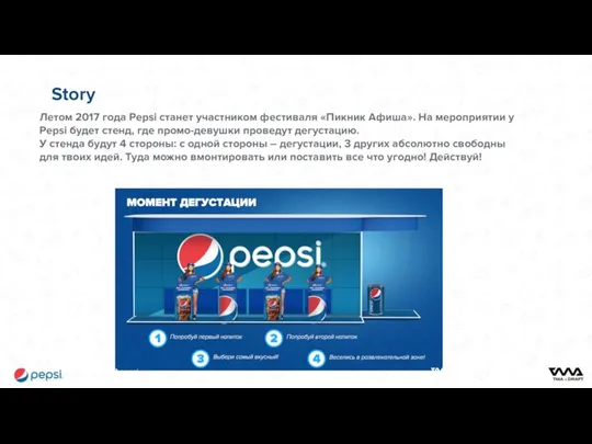Story Летом 2017 года Pepsi станет участником фестиваля «Пикник Афиша». На мероприятии