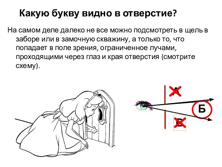 Какую букву видно в отверстие? На самом деле далеко не все можно