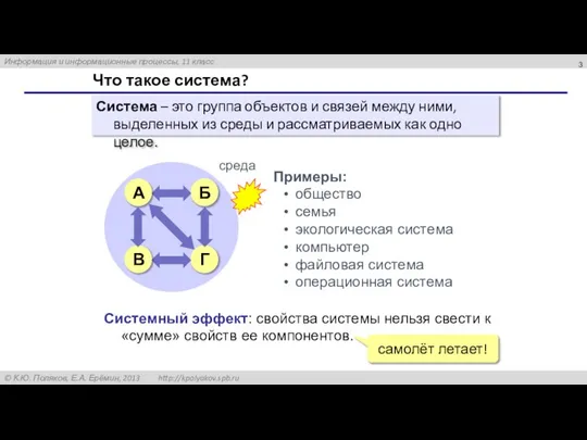 Что такое система? Система – это группа объектов и связей между ними,