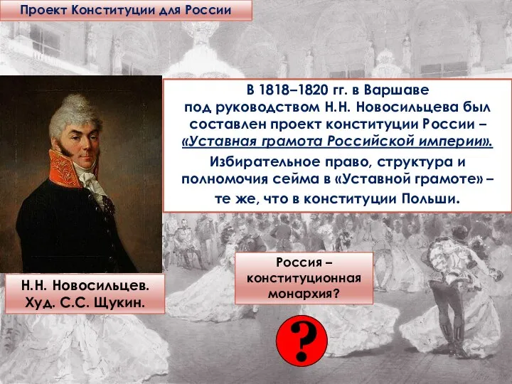 Проект Конституции для России В 1818–1820 гг. в Варшаве под руководством Н.Н.