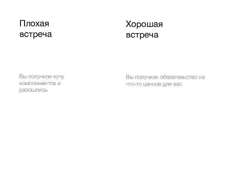 Вы получили кучу комплиментов и разошлись Плохая встреча Вы получили обязательство на