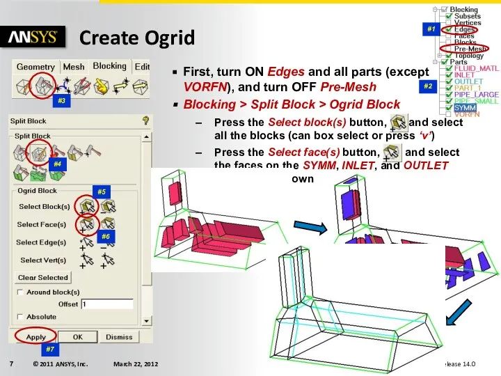 Create Ogrid First, turn ON Edges and all parts (except VORFN), and