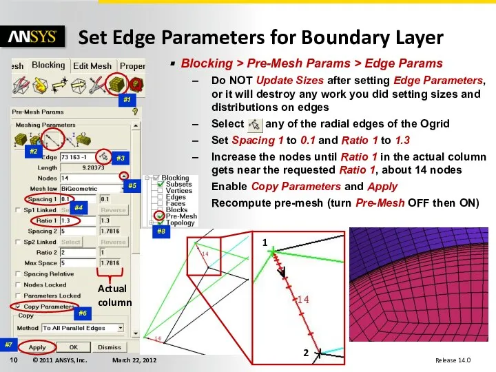 Set Edge Parameters for Boundary Layer Blocking > Pre-Mesh Params > Edge