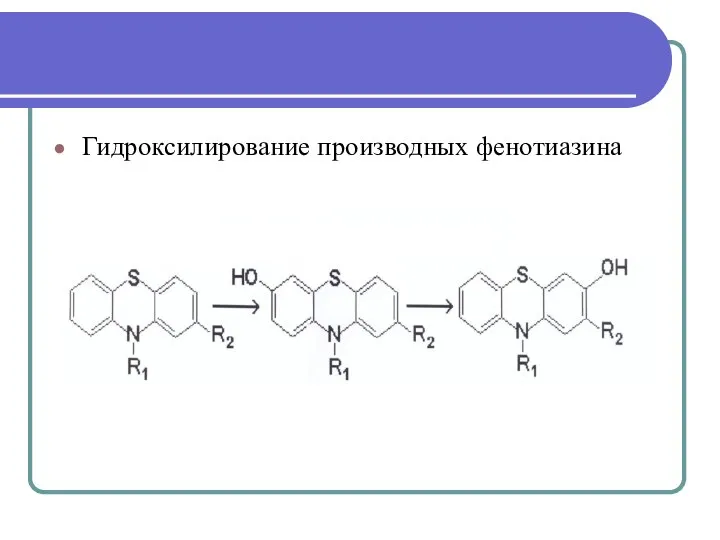 Гидроксилирование производных фенотиазина