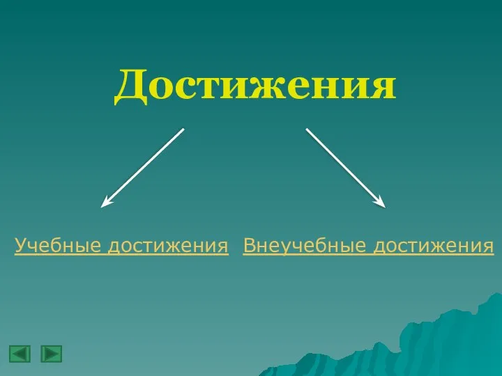 Достижения Учебные достижения Внеучебные достижения