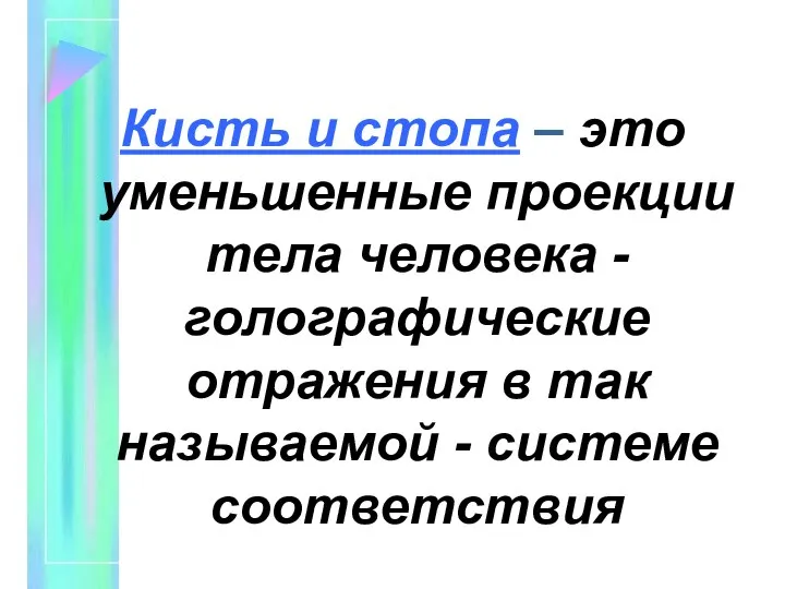 Кисть и стопа – это уменьшенные проекции тела человека - голографические отражения