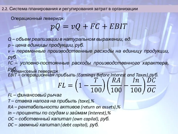 2.2. Система планирования и регулирования затрат в организации Q – объем реализации