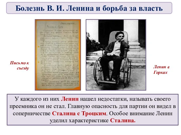 В конце декабря 1922 г. — начале января 1923 г. Ленин продиктовал