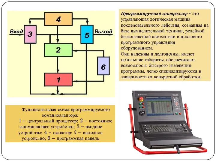 Программируемый контроллер - это управляющая логическая машина последовательного действия, созданная на базе