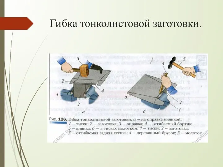 Гибка тонколистовой заготовки.