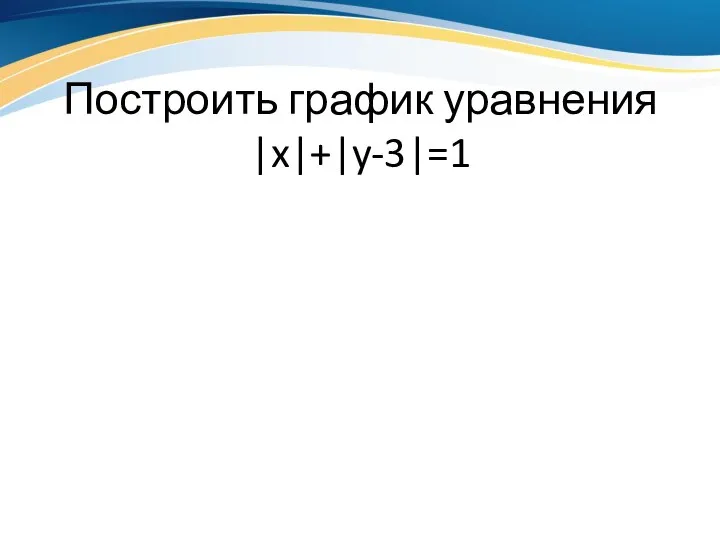 Построить график уравнения |x|+|y-3|=1