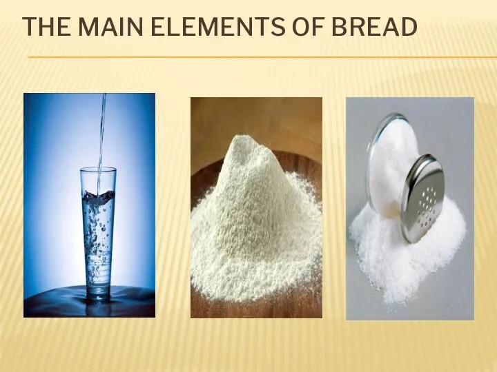 THE MAIN ELEMENTS OF BREAD