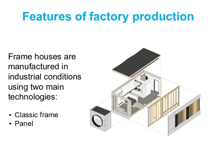Features of factory production Frame houses are manufactured in industrial conditions using