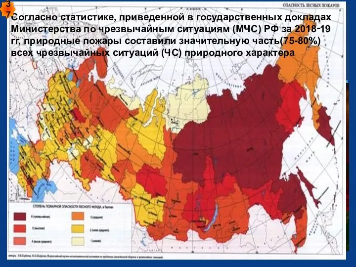 Природные пожары, в первую очередь, лесные и торфяные, представляют собой самые распространенные