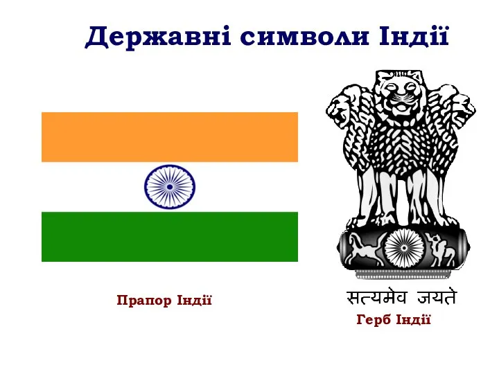 Державні символи Індії Прапор Індії Герб Індії