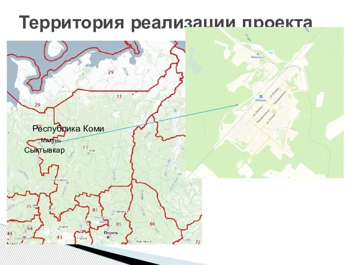 Территория реализации проекта Республика Коми Сыктывкар Микунь