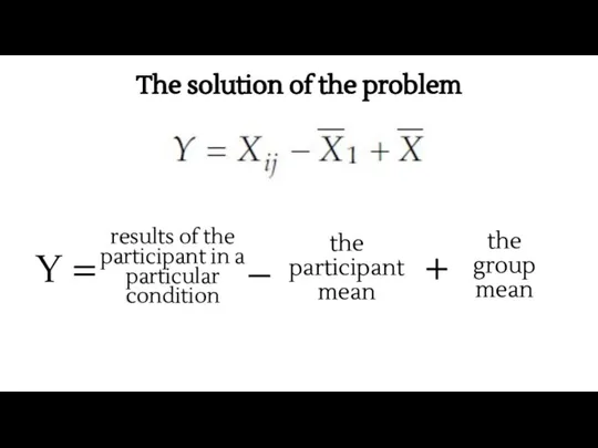 The solution of the problem the participant mean Y = _ +