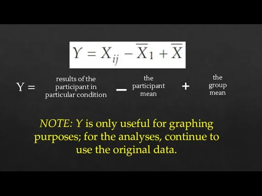 NOTE: Y is only useful for graphing purposes; for the analyses, continue