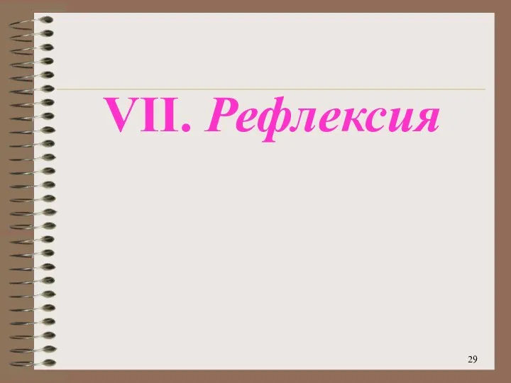 VII. Рефлексия 29